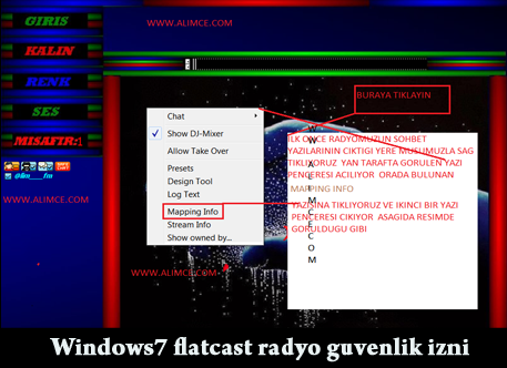 windows7-flatcast-radyo-guvenlik-izni flatcast tema